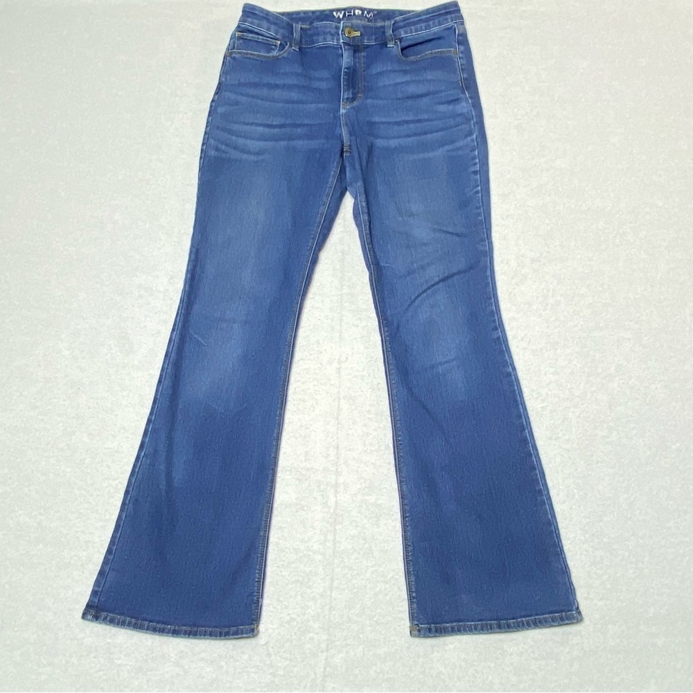 WHBM Bootleg Jeans Women’s 6S Blue Classic Fit Mid Rise Western Stretch Denim